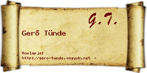 Gerő Tünde névjegykártya